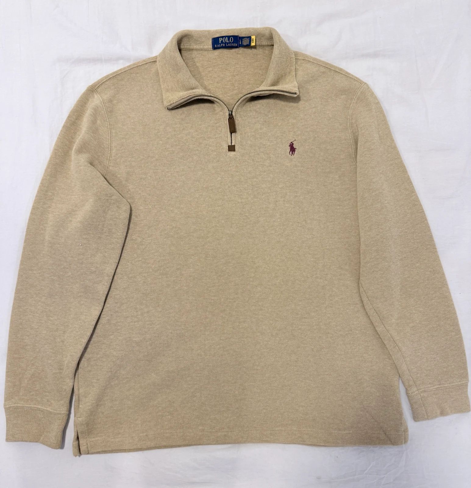 סריג quarter zip בז' · Polo Ralph Lauren