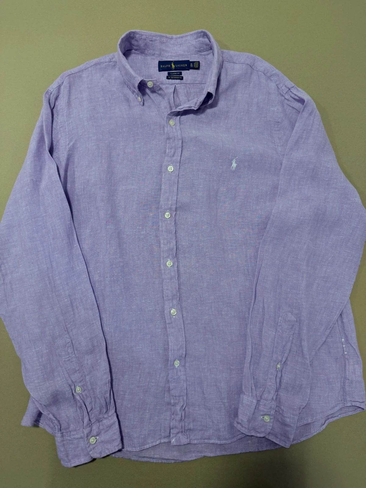 חולצת פשתן סגולה · Polo Ralph Lauren