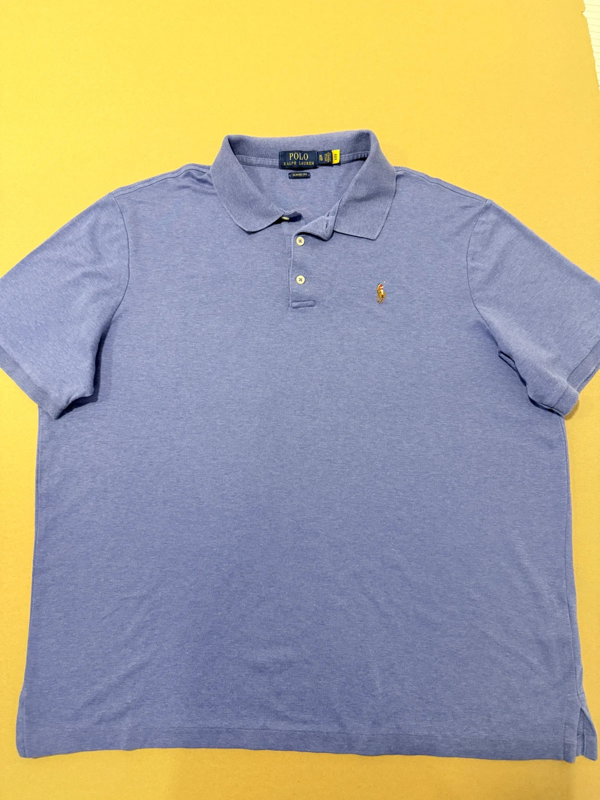 חולצת פולו שרוול קצר כחולה · Polo Ralph Lauren