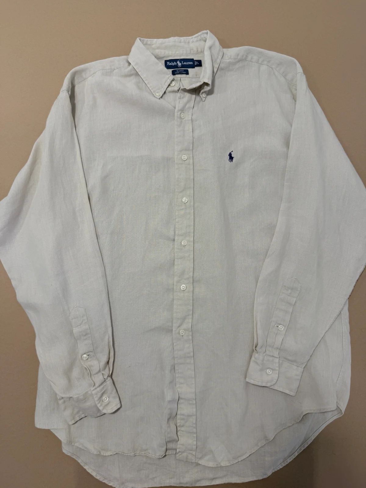 חולצת פשתן בז' · Polo Ralph Lauren