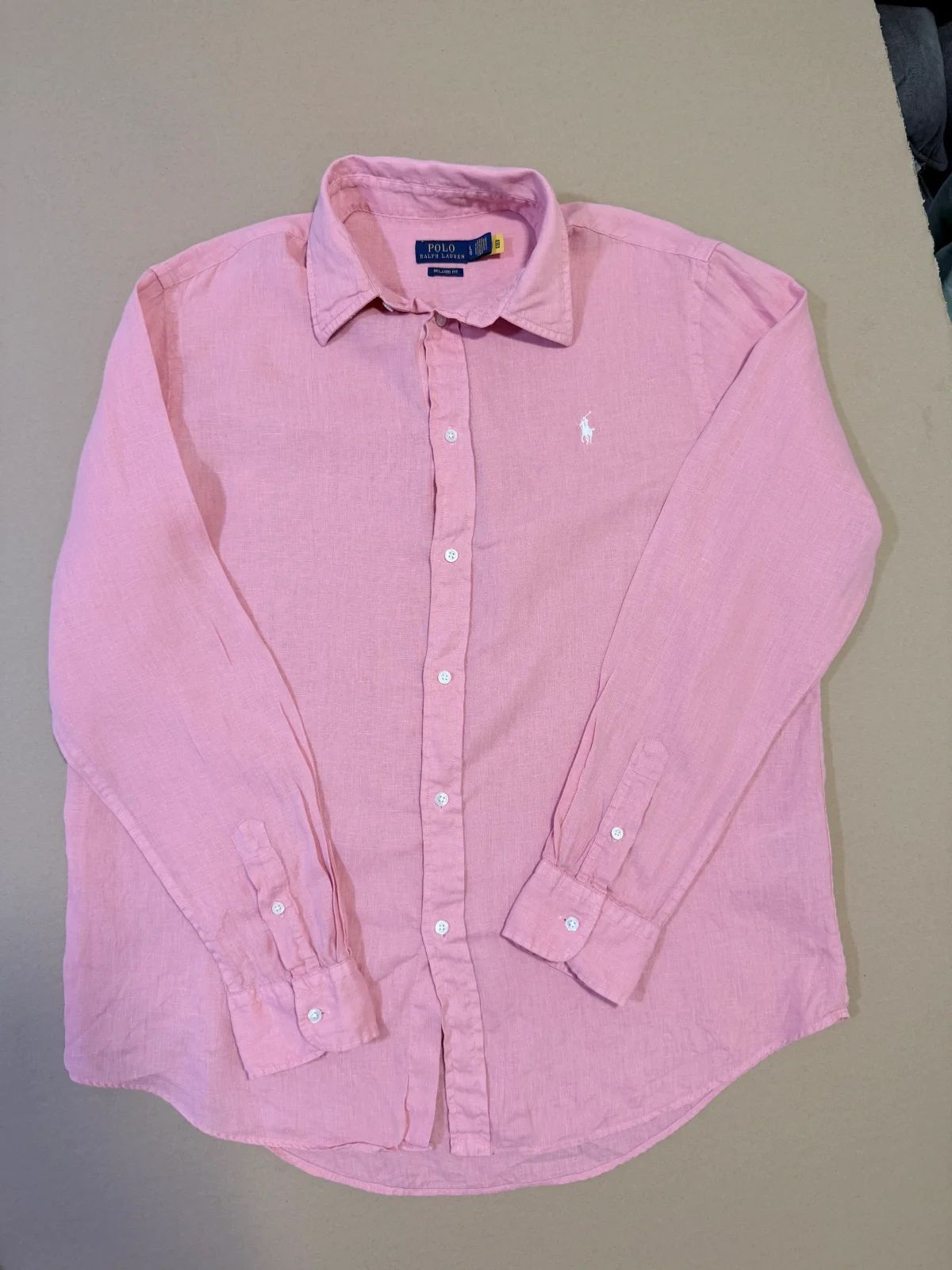 חולצת פשתן ורודה · Polo Ralph Lauren