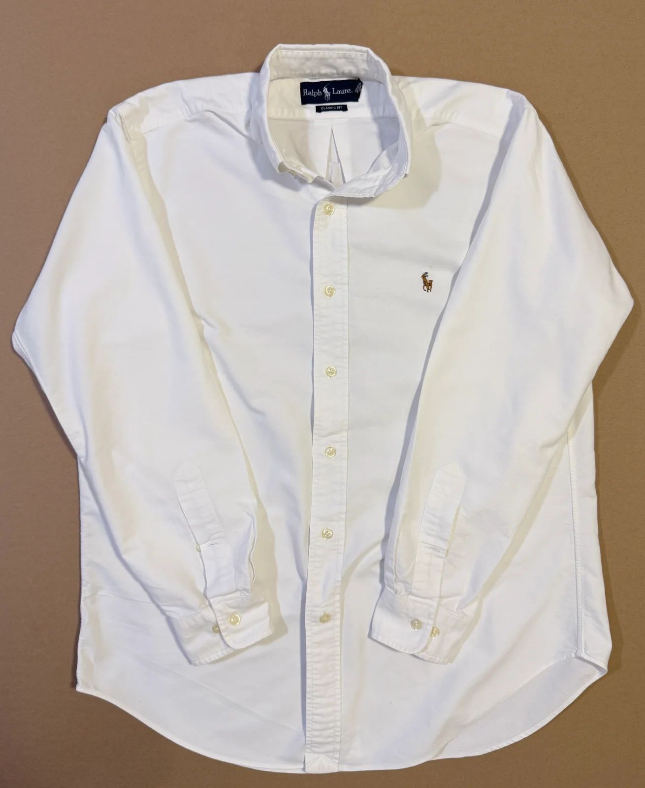 חולצה מכופתרת שרוול ארוך לבנה · Polo Ralph Lauren