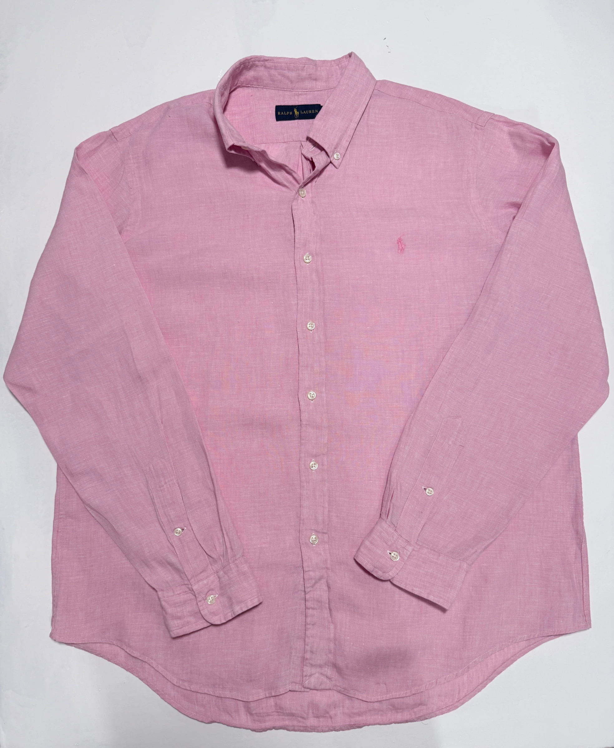חולצת פשתן ורודה לוגו ורוד · Polo Ralph Lauren