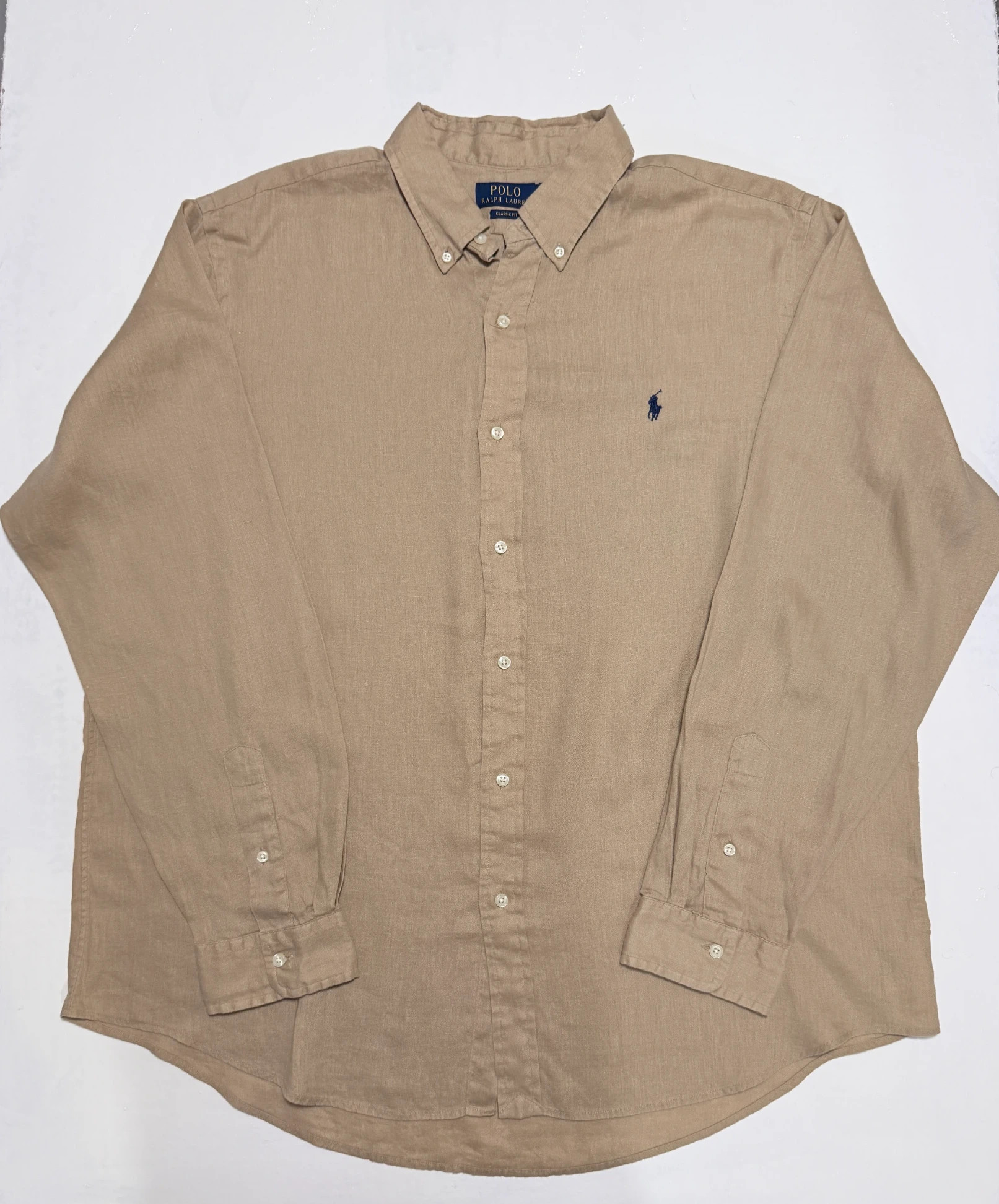 חולצת פשתן בז׳ · Polo Ralph Lauren