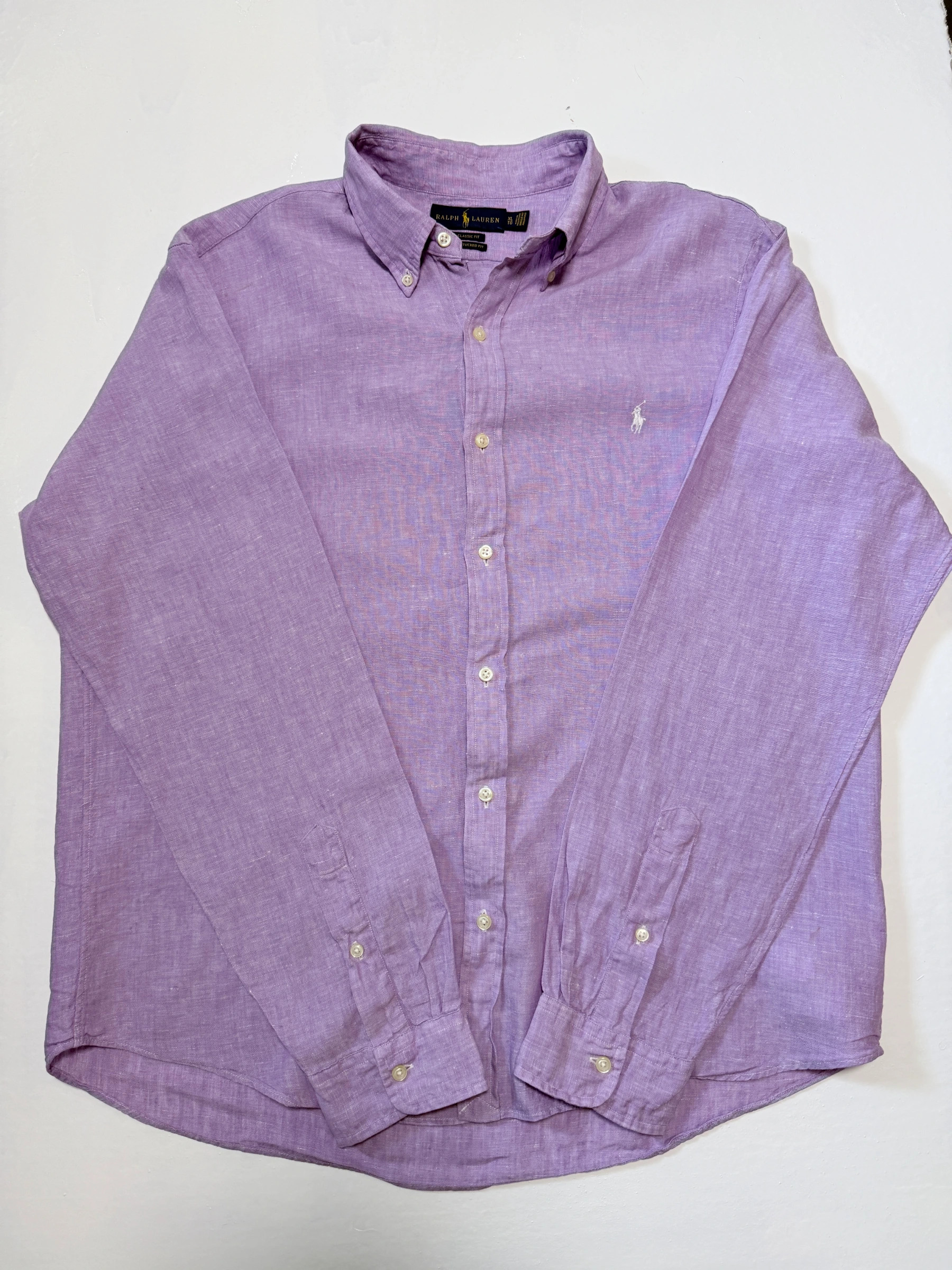 חולצת פשתן סגולה · Polo Ralph Lauren