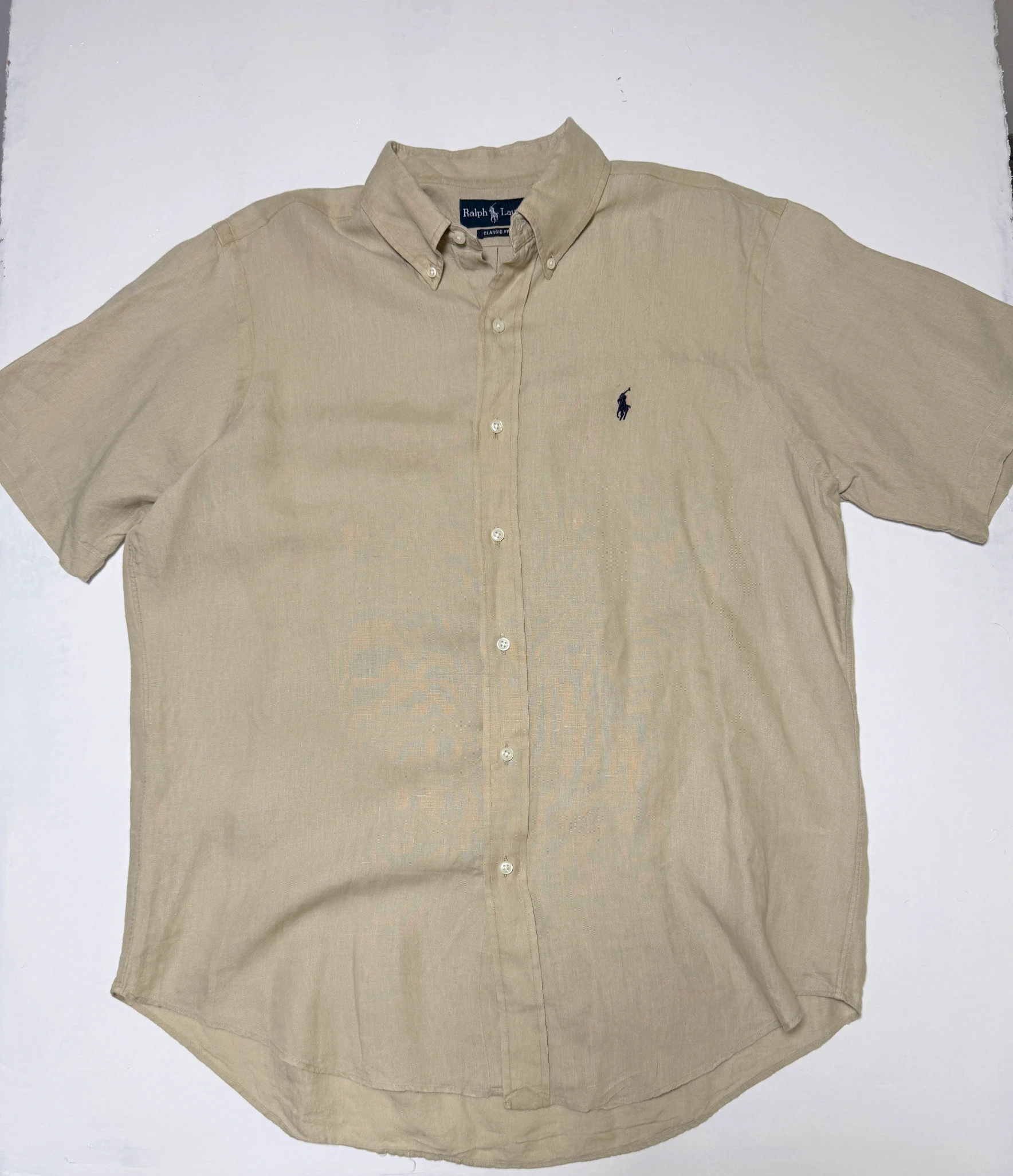 חולצת פשתן בז' · Polo Ralph Lauren