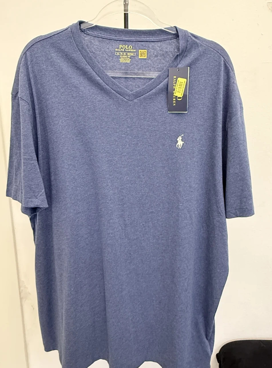 טי שירט צווארון וי כחול · Polo Ralph Lauren