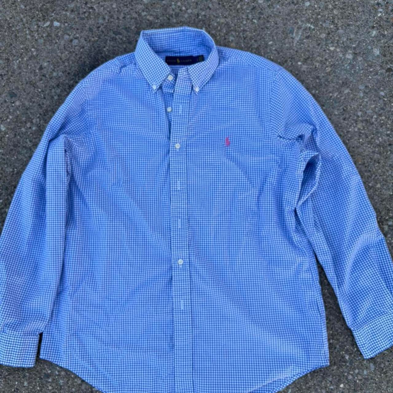 חולצה מכופתרת תכלת משובצת · Polo Ralph Lauren